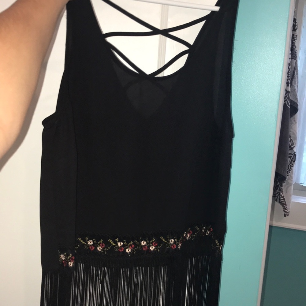 Black fringe tank top